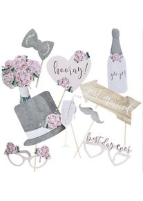 Ginger Ray Accessoires de photo pour mariage romantique 10 pièces