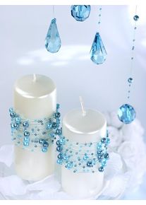 partydeco 5 guirlandes de perles Sissi bleu azur 1.3m