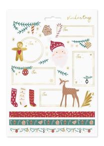 partydeco Foglio di adesivi Foresta di Natale