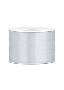 partydeco Ruban cadeau satin argenté 25m largeur 5cm