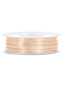 partydeco 50m ruban cadeau satin crème 3 mm de large
