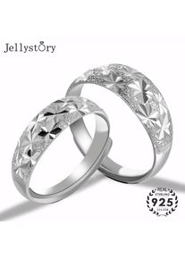 Jellystory Real 990 Silver Jewelry Couple Ring for Women Men Lover Romantic Adjustable Ring Wedding Banquet Party Gift wholesale