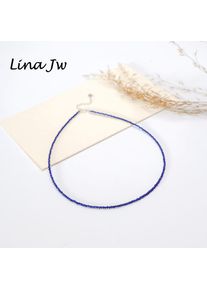 2mm Small Glass Crystal Necklaces for Women with 925 Sterling Silver Heart Tail Jewelry Chain Accessories for Choker Party