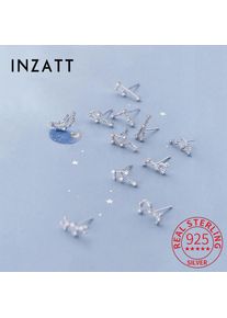 INZATT Real 925 Sterling Silver Twelve constellations Stud Earrings Fashion Women Cute Fine Jewelry Party Minimalist Accessories