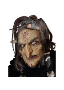 Masque de vieille sorcière méchante en latex à coller