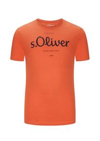 s.Oliver Plus size : s. Oliver, Cotton T-shirt with label print, extra long in a Orange