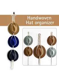 Nordic Style Boho Cotton Hanging Hat Organizer Display Rack Storage Cap Holder Scarf Hanger Macrame Tapestry Wall Decor