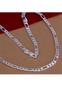 Wholesale High Quality Mens 6MM Flat Chain 925 Sterling Silver Necklace Fashion Jewelry Women Men Solid Wedding Gift