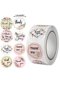 500 Pcs Romantic Flowers Thank You Stickers Party Gift Wraps Label Decorative Stickers