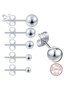 2.5-6mm Ball Stud Earrings 925 Sterling Silver High Quality Ear Studs Piercing Cartilage Small Balls Earring Body Accessories