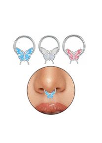 1PC Stainless Steel Butterfly Nose Ring Fashion Nase Septum Piercing Ring Cartilage Hoop Helix Small Earrings