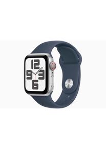 Apple Watch SE (2023) GPS + Cellular 40mm - Silver Aluminium Case with Storm Blue Sport Band - M/L
