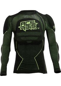 Acerbis X-Fit Future, camisa protectora , color: Negro/Amarillo Neón , tamaño: S/M