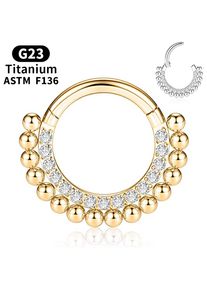 1PCS G23 Titanium 16G Hinged Septum Nose Ring Hoop Zircon Cartilage Tragus Daith Clicker Earrings Piercing Body Jewelry