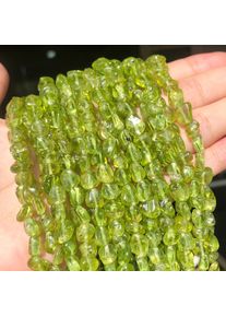 6-8mm Irregular Natural Green Peridot Stone Beads for Accessories Jewellery Making Bracelet Necklace 15 Inch