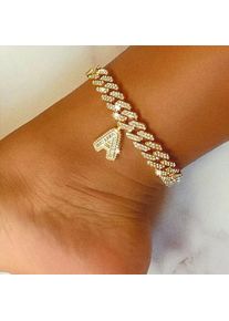 15mm DIY Gold Color Layered Initial Cuban Link Chain Iced Out Anklets for Women Cuban Anklet Bracelet Stainless Steel Jewelry