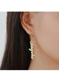 a pair Personalized Earrings for Women Custom Name Letter tassel Vertical crochet Earring Stainless Steel Jewelry Birthday Gifts