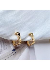 Hot Sale Geometry Minimalist Clip on Earrings Vintage High Quality Golden Without Piercing Ear Clips for Women