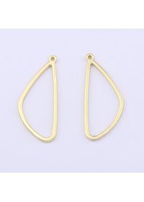 20Pcs Gold Color Hollow Open Geometric Charms Pendants for DIY Earrings Jewelry Making Findings Accessories 36x15mm