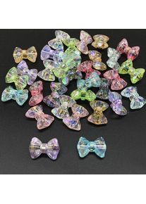 20 Pcs/lot 19mm Bow Tie Shape Beads AB Color Acrylic Beads for Jewelry Making Handmade DIY Accessories