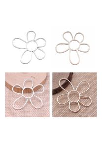 Silver/Gold Abstract Large Hollow Flowers Charms Pendant for DIY Hairpin Headwear Earrings Necklaces Jewelry Making