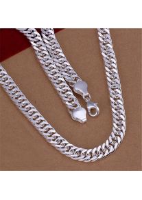 Fine 925 Sterling Silver 10MM Chain Necklace for Man Women Solid Wedding Noble Fashion Jewelry Charms Gifts