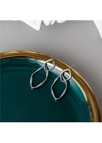 925 Sterling Silver Irregular Figure Eight Earrings for Women Korean Earrings Sterling Silver 925 Silver Stud Earrings