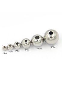 1pack 2 3 4 5 6 8 10 12 MM Stainless Steel Ball Spacer Beads Loose Beads for Jewelry Making DIY Charm Bracelet Earrings Findings