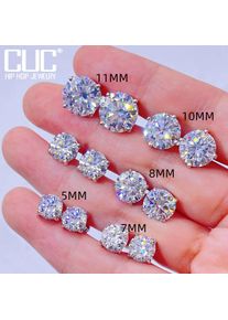 CUC 3-10MM AAA Zircon Stud Earrings Screw Back For Women Men Trend Wedding Jewelry Gift