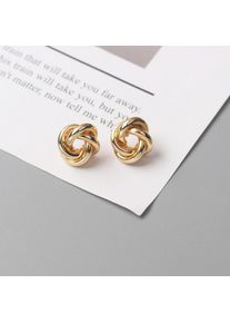 Tiny Metal Stud Earrings for Women Gold Color Twist Round Earrings Small Unusual Earrings boucles d'oreilles Fashion Jewelry