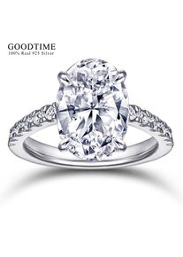 Luxury Egagement Ring Pure 100% 925 Sterling Silver 5A Cubic Zirconia Band Anniversary Jewelry Lover Gift For Woman