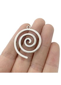 10 x Tibetan Silver Spiral Swirl Charms Pendants Beads for Necklace Bracelet Earring Jewelry Making Findings 37x30mm