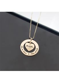 Tangula Personalized Customized Family Name Necklace Engraved Names Stainless Steel Necklace Jewelry Gift for Mother's Day Gift