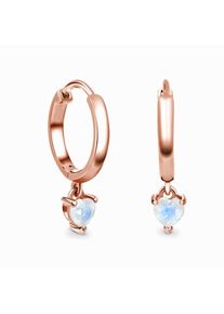 S925 Sterling Silver Stud Earrings Rose Gold Love Moonstone Earrings Female Classic Earrings Hot Sale Holiday Gifts