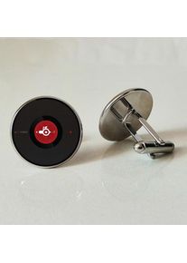 Musical disc glass Cufflinks handmade private photo Cufflinks DIY jewelry custom gift Cufflinks pop music record