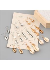Bohemian Brincos Sea Shell Conch Earrings for Women Gold Color Dangle Earring Femal Beach Summer Jewerly