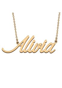 Alivia Custom Name Necklace Customized Pendant Choker Personalized Jewelry Gift for Women Girls Friend Christmas Present