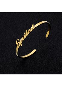 Cusyomized Name Personalized Name Bracelets Bangles For Women Men Jewelry Stainless Steel Adjustable Open Custom Nameplate