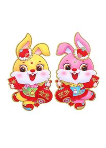 2023 Year Of The Rabbit Spring Couplets Fu Word Door Sticker Spring Festival Window Decals Spring Festival Party Home Decoration