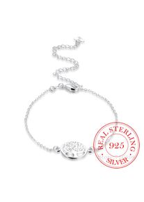 925 Sterling Silver Tree of Life Anklets for Women Personalized Bracelets&Bangle Birthday Gift pulseras mujer moda