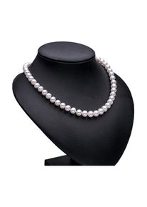 White Near Round Pearl Necklace 8-9mm Natural Freshwater Pearl Jewelry For Women Classic Engagement Gift