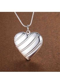 NEW arrive 925 Sterling Silver Necklace 18 inches Heart photo frame Pendant For Women Fashion trend Jewelry Christmas Gifts