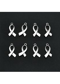 15pcs/Lots 11x22mm Antique Silver Plated Red Ribbon Charms Cancer Pendants For DIY Earring Jewelry Making Accessories Parts