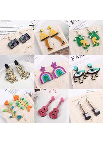 YAOLOGE Wholesale Geometric Acrylic Drop Earrings For Women Trendy Party Gift Jewelry New pendientes mujer серьги 2021 тренд