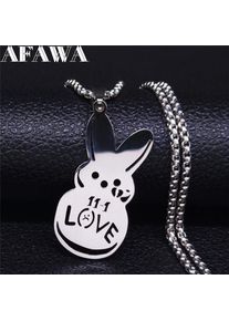Kpop Lil Peep Love Rabbit Sad for love Pendant Necklace for Women Men Stainless Steel Chain Necklaces Jewelry Collar Fans N4209