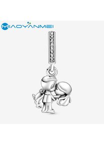 Wedding Anniversary Gift 925 Sterling Silver Beads Married Couple Dangle Charm fit Original Pandora Bracelets Women DIY Jewelry