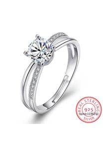 925 Sterling Silver Geometric Twisted Moissanite Ring Double Layer Cross Finger Ring for Women Anniversary Jewelry Gift MSR031