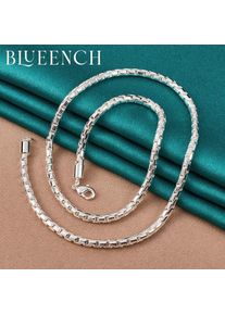 Blueench 925 Sterling Silver 4mm Snake Chain Thick Chain Necklace for Women Men Party Wedding Personality Fashion JewelryBlueenc