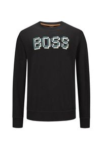 plussize: Nadměrn&aacute; velikost: BOSS Orange, Kurtka dresowa z dużym nadrukiem logo na piersi Czarny
