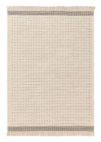 Wollen Vloerkleed Bahati Zwart/Wit 120x170 cm